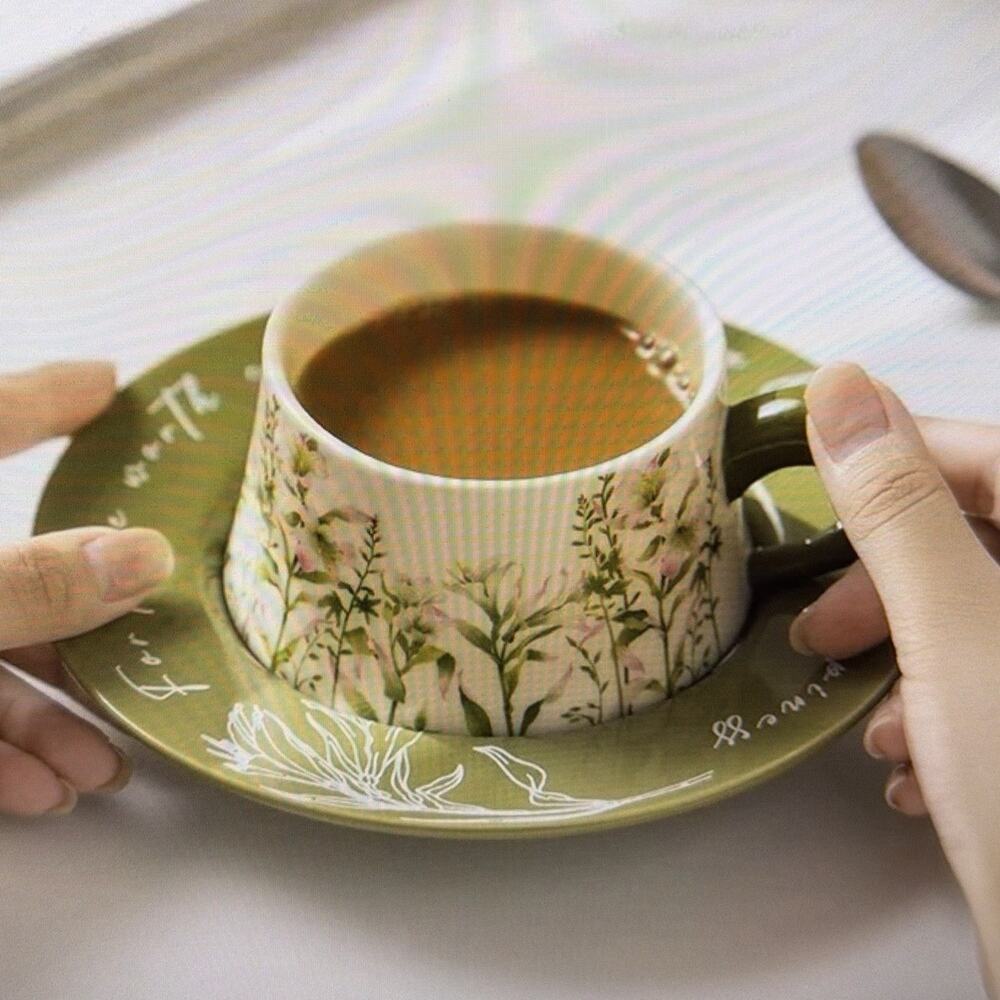 MDZF Sweet Home Lily Wind Chime Ceramic coffee tea cup set saucer floral NIB - Picture 13 of 13